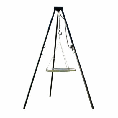 Dreibein ''Benny'' + 55 cm EDELSTAHL Grillrost 1.4301 Schwenkgrill Schwenker Grill