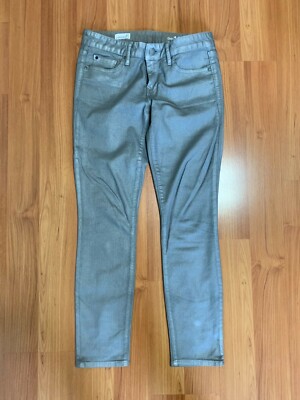 GAP 1969 Damen Jeans mit Strech, skinny, silber, Gr. 27
