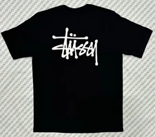 Stussy Basic Logo Black Tee Mens Size S