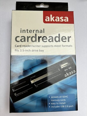 Neu Akasa AK-ICR-01B Internal Cardreader USB 2.0 für Laufwerkschacht 3.5-inch
