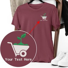 Personalised Custom Embroidered T-shirt Lawn Mower Plants Gardening Services