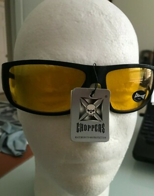 CHOPPERS MAXIMUM UV 400 PROTECTION FRAMED SUN GLASSES with AUBURN LENS 