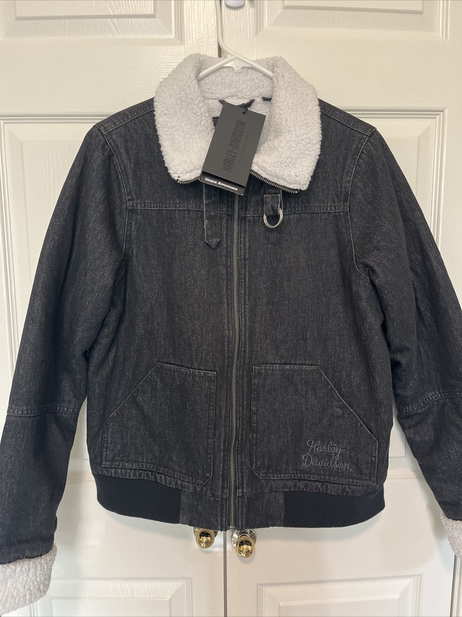 NWT Harley-Davidson Transcendent Sherpa Lined Zip Denim Jacket 