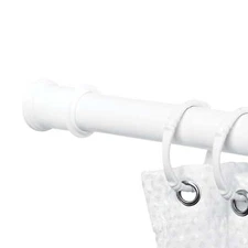 Mainstays Adjustable Tension Shower Curtain Rod for Small Showers, 27”-40" White
