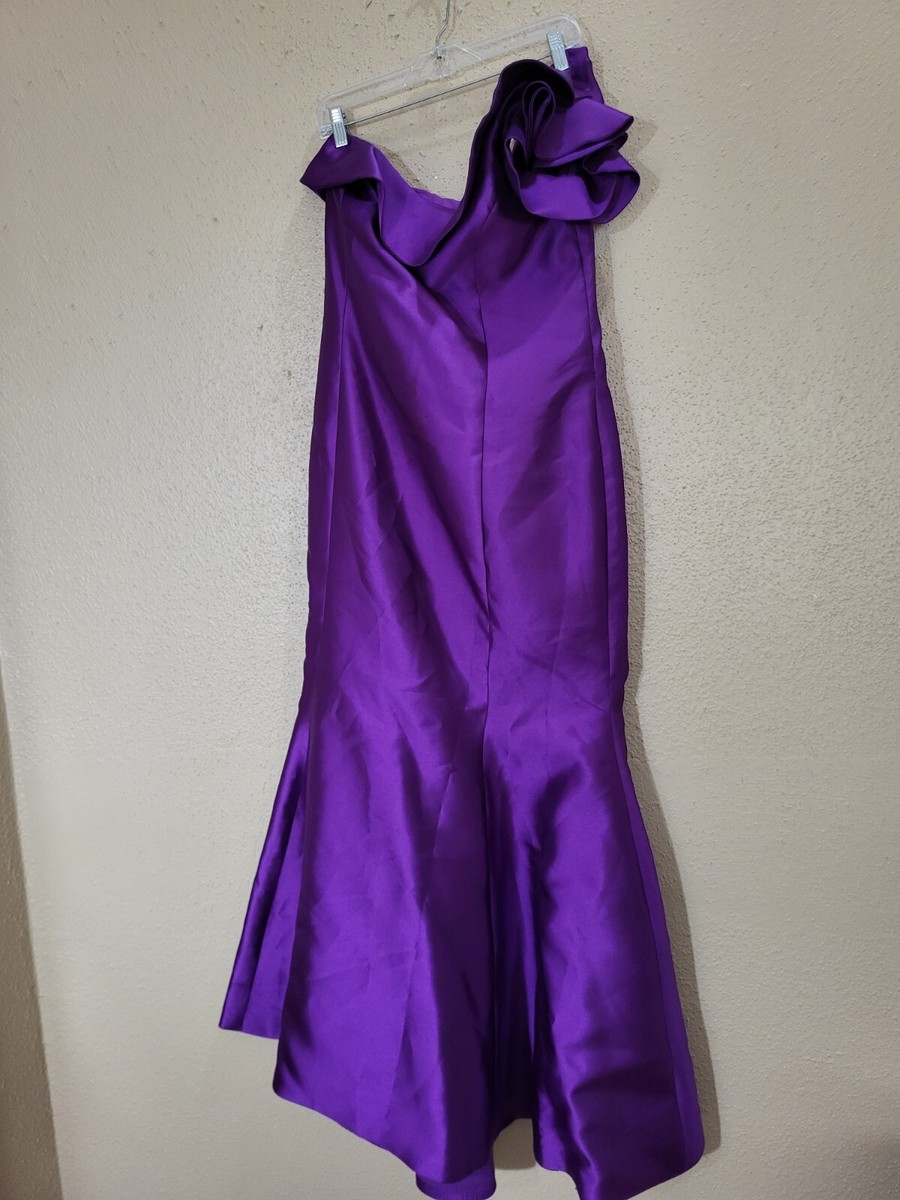 purple dress size 20 Bloomchic 18 20 2X Plain Shirred Square Neck Elastic Cuffs Mauve Purple Dress