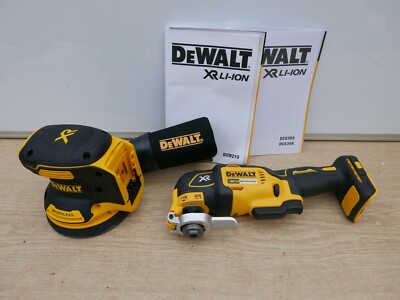 DeWALT DCW210 18 V XR 5'' ZUFALLSSCHLEIFER & DCS355 MULTI-TOOL NACKTE EINHEITEN