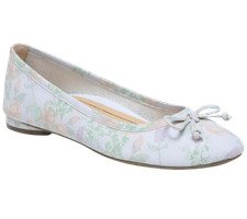 New Vionic Callisto Botanical Leather Bow Ballet Flats in Arctic Ice Choose Size