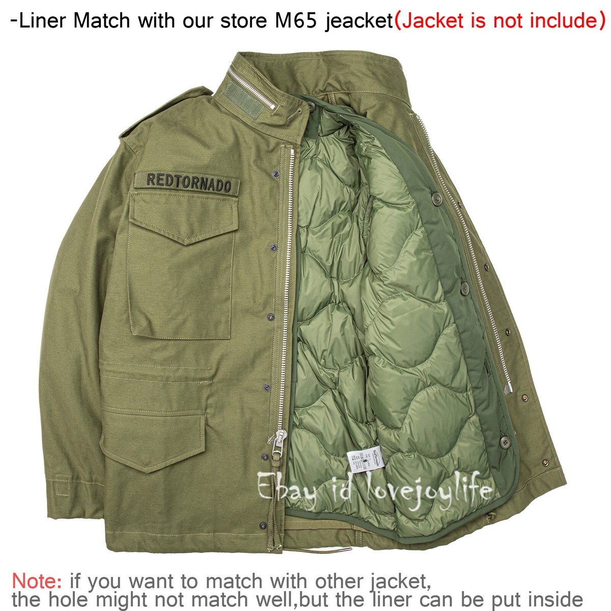 Red Tornado Winter Men Liner Military Duck Down Jacket Coat M65