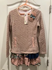 Womens Sweater With Ruffles And Detached Scarf Womens Size Medium New With Tags