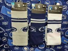 Penn State Nittany Lions Economy Crew Socks - 3 Pairs Grey, White and Blue