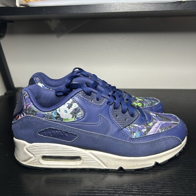 Nike Air Max 90 SE Floral Blue Women's Size Sneakers Shoes