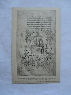 ALTE POSTKARTE '' DIE BODLEIAN LIBRARY, OXFORD, ZEICHNUNG DER ARCHE NOAH. ''