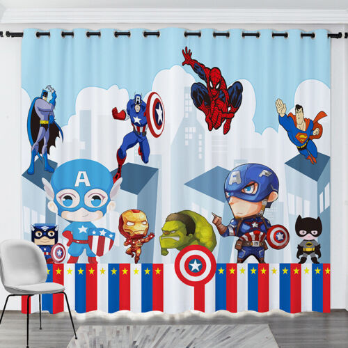 dentro persona que practica jogging Bóveda Spiderman Capitán América 1 panel bloqueo cortinas de ventana 3D cortina de  dormitorio | eBay