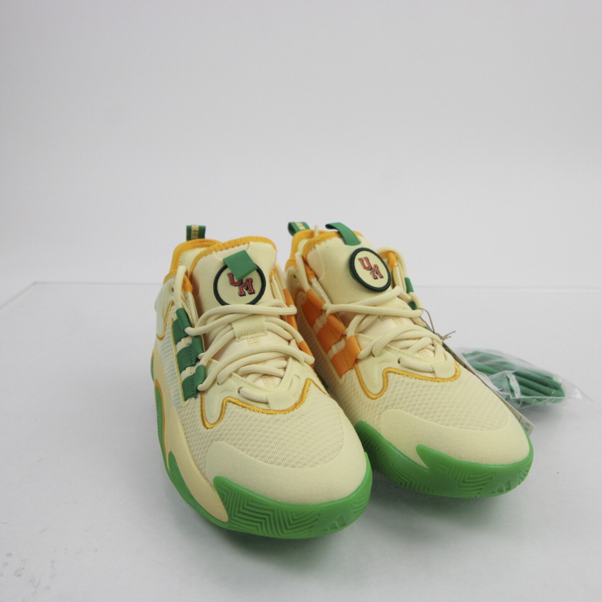 Miami Hurricanes adidas Basketball Shoe Men's Yellow/Green New