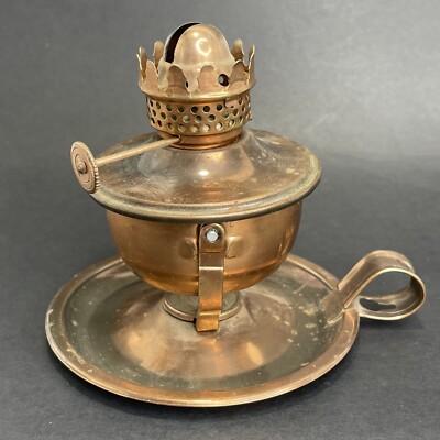 Vintage 1960's Kerosene Oil Copper Wick Lamp Walking Light Made In