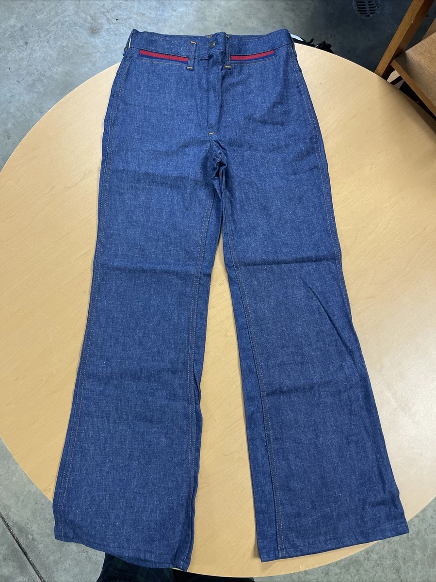 1970's Dude Denim Jeans 32 Inseam Ladies Bell Bottom Hippie Sz 10