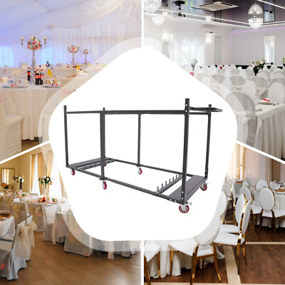 Folding Table Rack Dolly Cart W/ Casters Max 8 Round Table 12 Folding Table