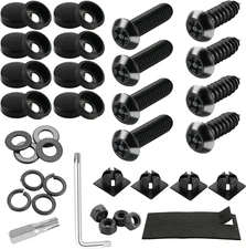 anti Theft License Plate Screws Kits for Securing Frames and Covers, M6 (1/4") T
