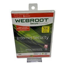 WEBROOT SecureAnywhere Internet Security 3 Devices  NEW SEALED 