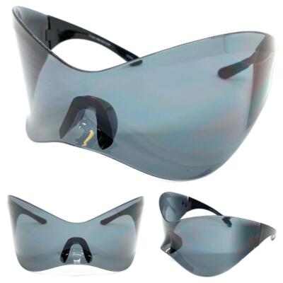 OVERSIZED Retro Face Shield Wrap Party Club Rave SUN GLASSES Huge XL Jumbo Frame
