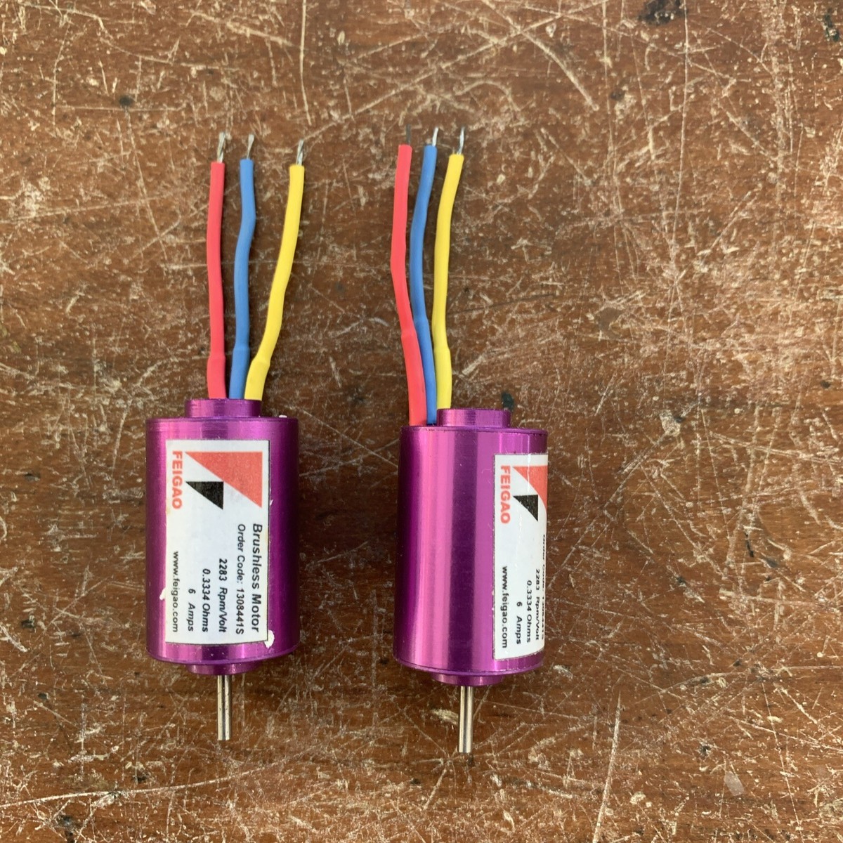 2 NOS Feigao Brushless Motor 1308441S 2283 Rpm Volt 6amps 0.3334