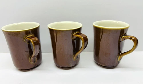 Vintage Set Of 3 Restaurant HALL 1316 Coffee Mugs Cups Made in USA