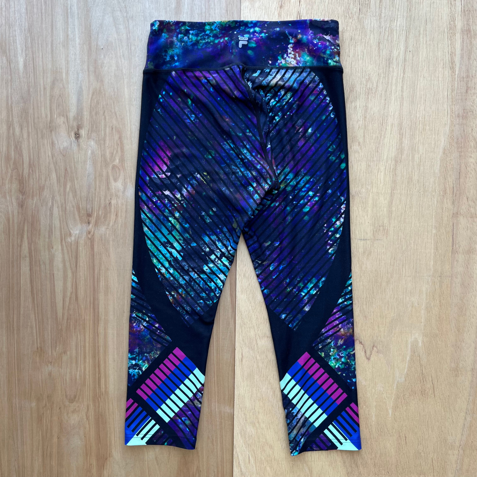 Leggings donna FILA SPORT modello astratto vita media yoga palestra tg M