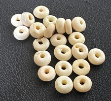 (10) Crow Indian Trade Beads Bone Donut Beads Fur Trade Era
