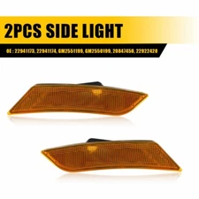 Amber Yellow Front Fender Side Marker Light Housings For 2019-2024 Chevy Blazer