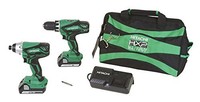 Hitachi Kc18dgl 18v Lithium Ion Driver Drill And Impact Driver Combo Kit, New, F on sale Hitachi Kc18dgl 18v Lithium Ion Driver Drill And Impact Driver Combo Kit, New, F on sale