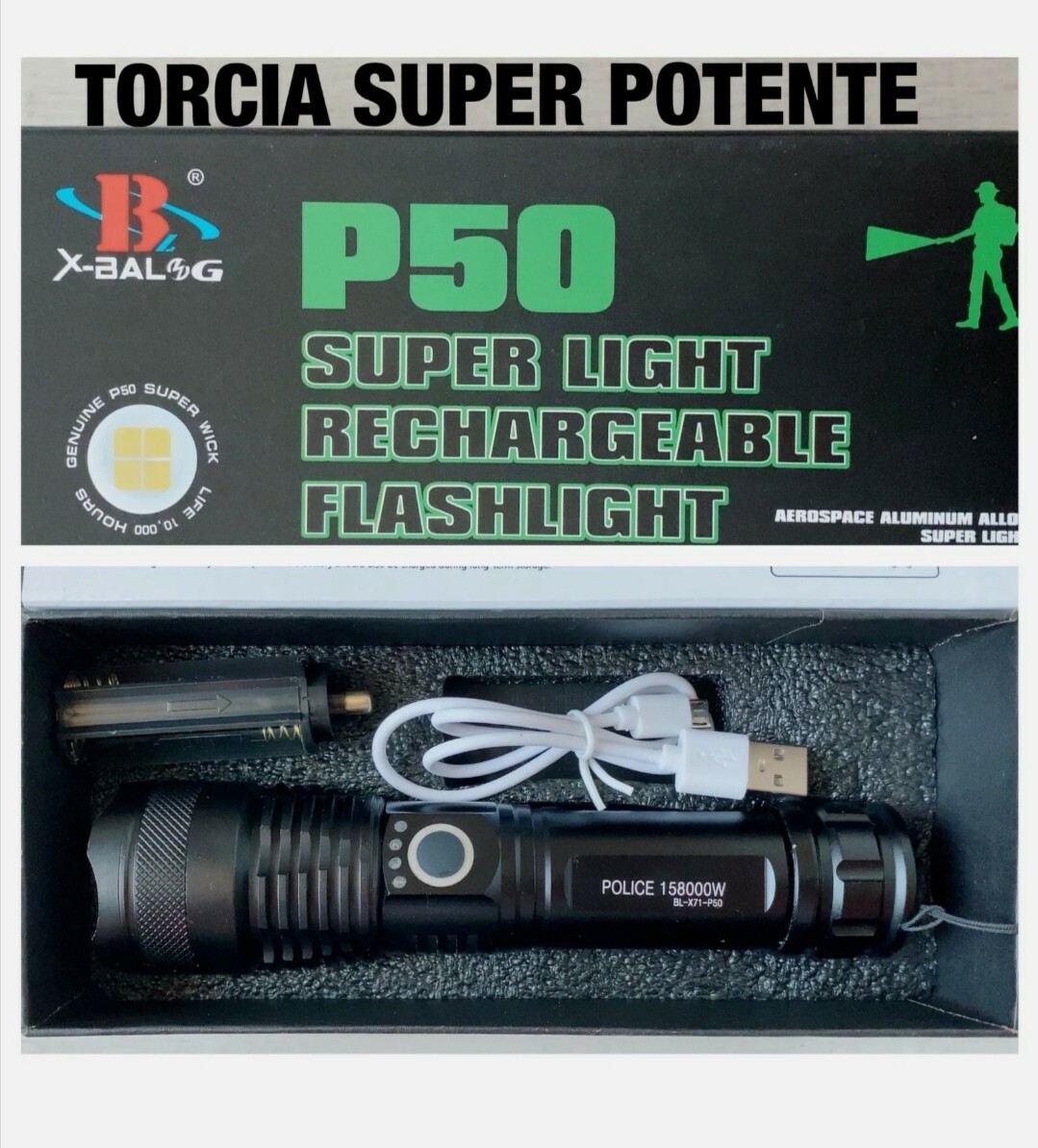 cree 1 tac flashlight rechargeable Power Style LED Focalize Q5 LED 6 1/2" Lo  BestGift247 and Strobe. SUPER POWERFUL LED TACTICAL MILITARY