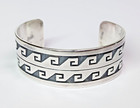 Hopi Native American George Phillips Signed Sterling Silver Cuff Bracelet