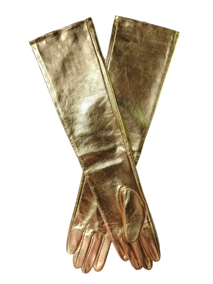 Mujeres Nuevo Moda Cuero Oveja Real Codo Guantes Largos Varios Colores Foto 2 de 4