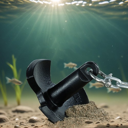 VEVOR River Anchor 12 LBS Boat Anchor Cast Iron Black Vinyl-Coated with Shackle - Imagen 8 de 12