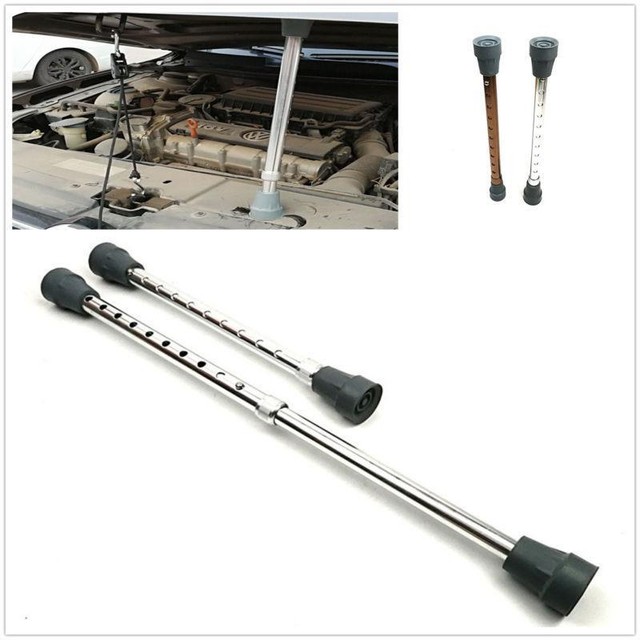 Car Hood Prop Rod Rubber Feet Adjustable Support Holder Aluminum