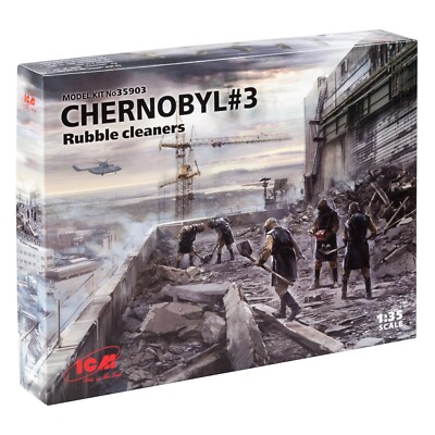 ICM 35903 Plastic model kit Scale 1:35 Chernobyl #3. Rubble cleaners (5 figures)