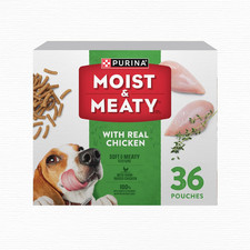 Purina Moist and Meaty with Real Chicken Recipe Soft Dog Food Pouches - 36 Ct. B