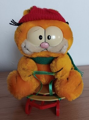 ORIGINAL GARFIELD:SCHLITTENFAHRER/Plüsch-Figur 20 cm /Vintage DAKIN USA*s. Text