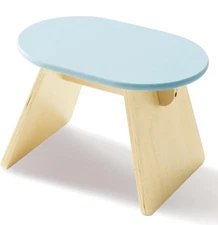 Step Stool Solid Wood Pine Wood Construction Rounded Edges Minimalist