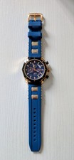 LIGE Men's Quartz Chronograph Date Wristwatch Blue Dial Silicone Strap