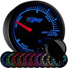 52mm GlowShift Black Elite 10 Color Narrowband Air / Fuel Ratio Gauge