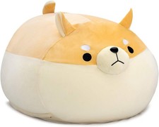 Stuffed Animal Storage Bean Bag Chair Cover for Kids Yellow Dog Shiba Inu Bean