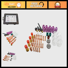 71Pcs TIG Welding Torch Consumables Kit, Gas Lens, Alumina Nozzle, Collets for W