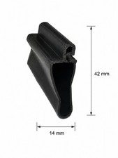 Bodendichtung f&uuml;r Rolltor Roma Silento, H&ouml;he 42 x Breite 14 mm EPDM/PVC schwarz