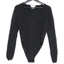 Christian Dior Galliano Era Cashmere Silk Knit Bodysuit Top, S, Black Women USED