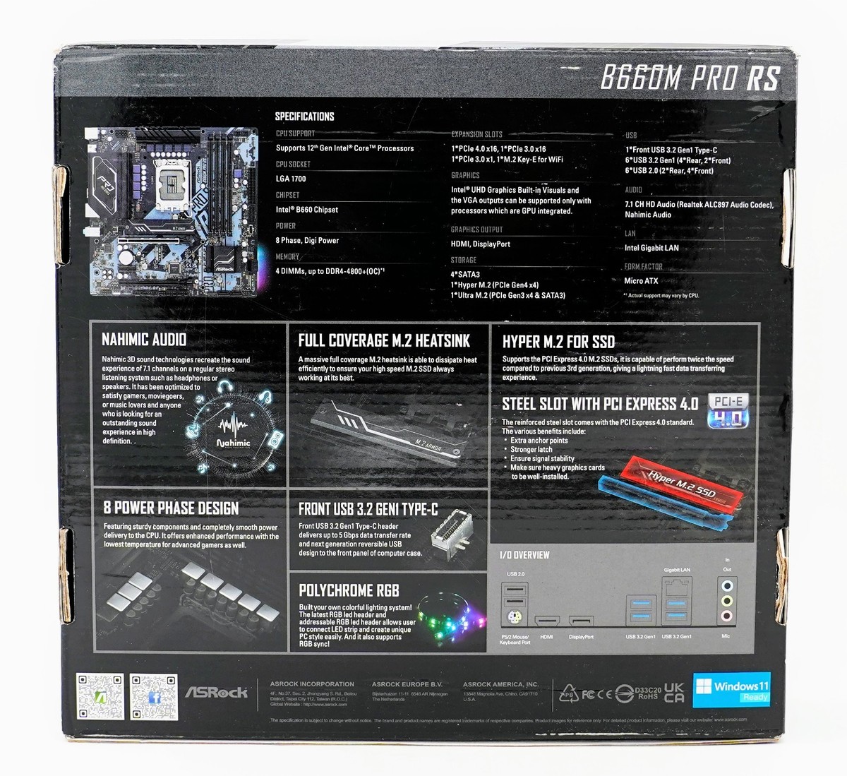 FOR PARTS ASRock B660M PRO RS LGA 1700 Intel B660 SATA 6Gb/s DDR4