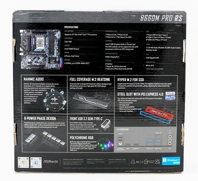 FOR PARTS ASRock B660M PRO RS LGA 1700 Intel B660 SATA 6Gb/s DDR4