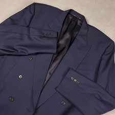 CANALI Cedrics Loro Piana Tasmanian Navy Double Mens Blazer Sport Coat 42L