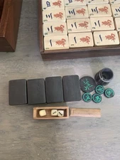 Antique ebony Mahjong Set 148 Tiles 