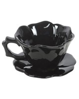 &Quot;;Black Rose&Quot;; Teetasse & Unterteller Als Gothic Geschirr